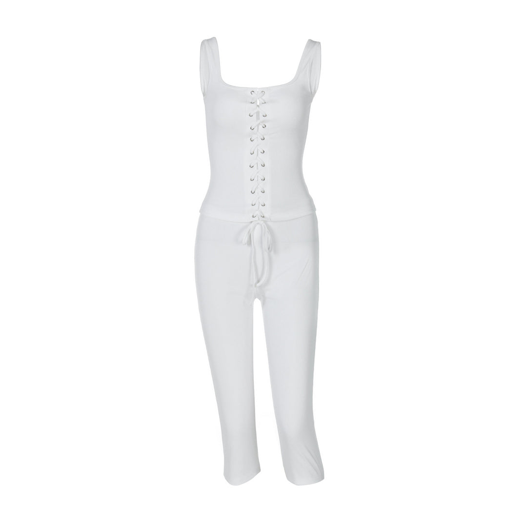 Dame Elegant Jumpsuit med snøring og tætsiddende design Stilla