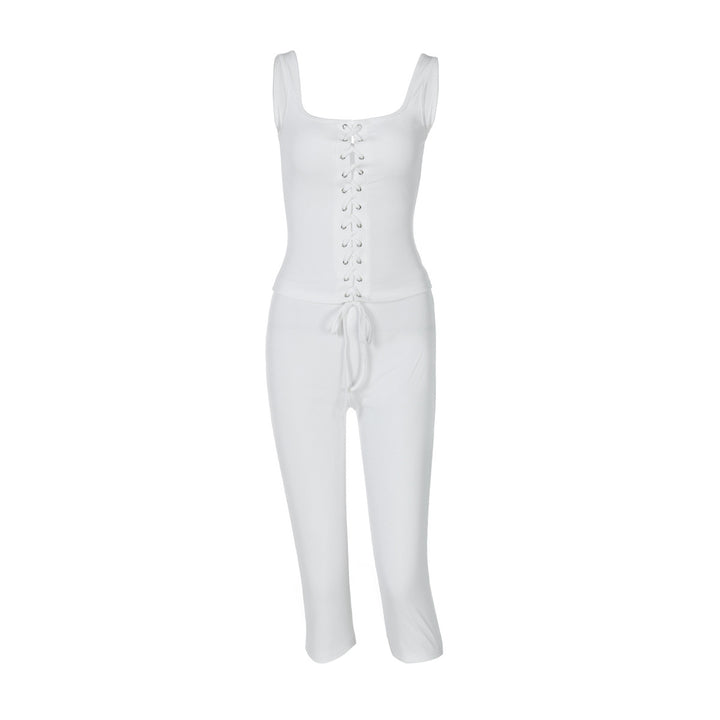 Dame Elegant Jumpsuit med snøring og tætsiddende design Stilla