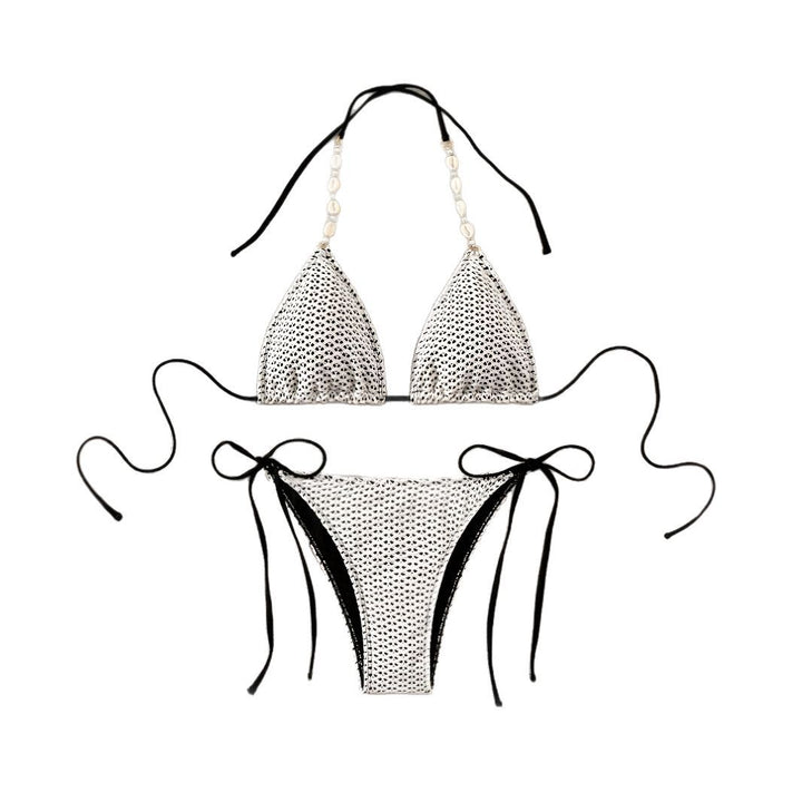 Dame Triangel-Bikini-sæt med stilfulde muslingedetaljer og raffinerede bindebånd Stilla