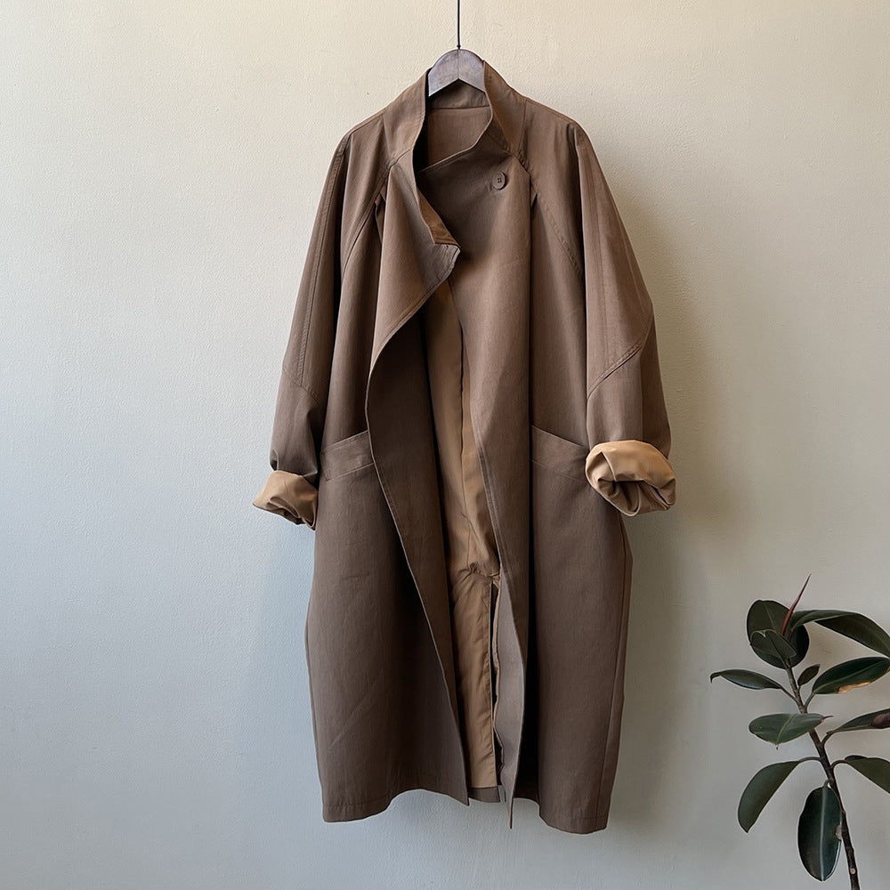 Damer casual oversized trenchcoat med forlænget snit og praktiske lommer Stilla