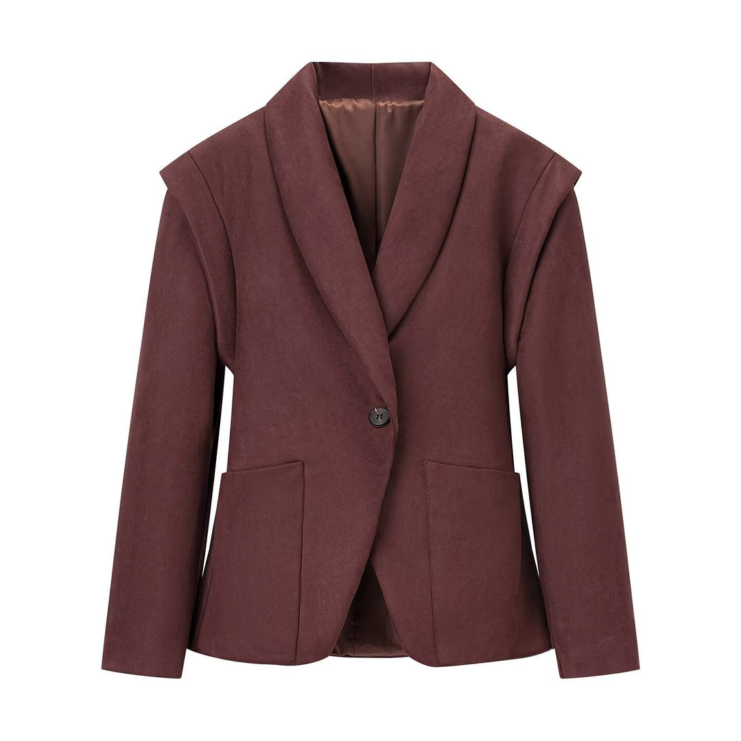 Kvindernes fashionable blazerjakke lavet af blødt suede imitation Stilla