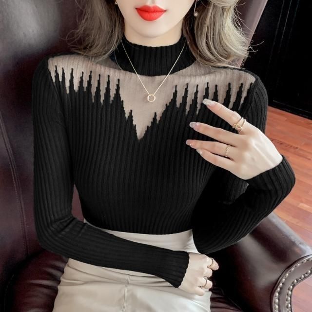 Kvindernes elegante sweater med transparente accenter Stilla