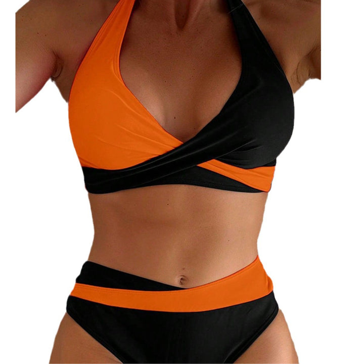 Dame høj taljeret bikini sæt med asymmetrisk top Skovae