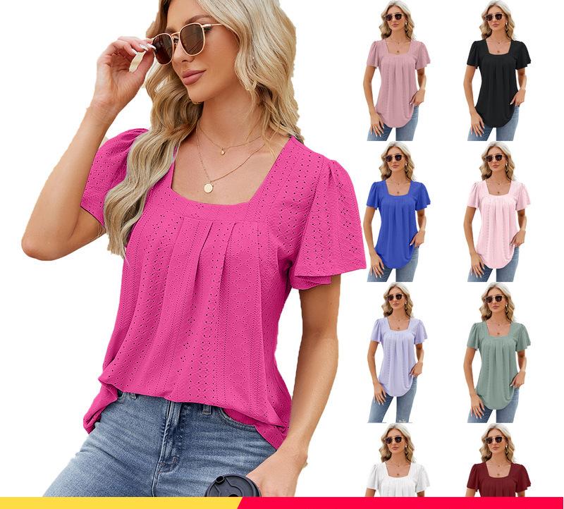 Damebluse med romantisk spidsmønster Stilla
