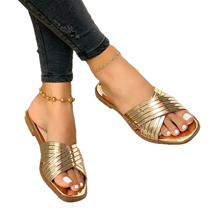 Dame Elegante Sandaler med glitrende Metalldetaljer og behagelig sål Stilla