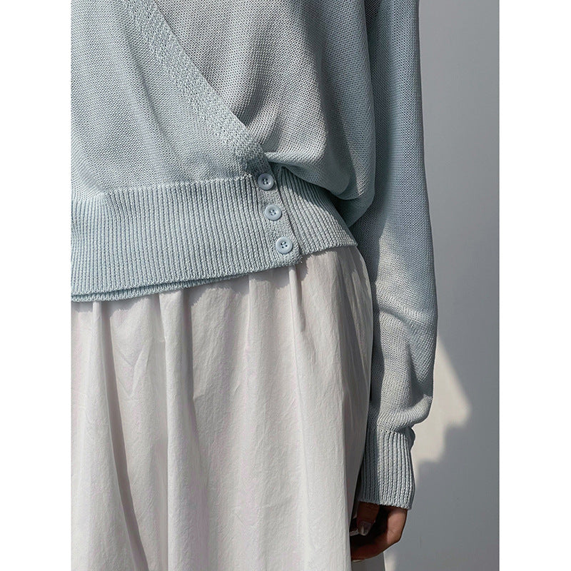 Dame afslappet vapped sweater med stilfulde knapper og moderne snit Stilla