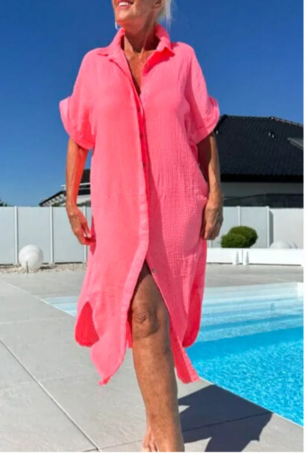 Dame Knap-Down Strand Cover-Up Tunika Stilla