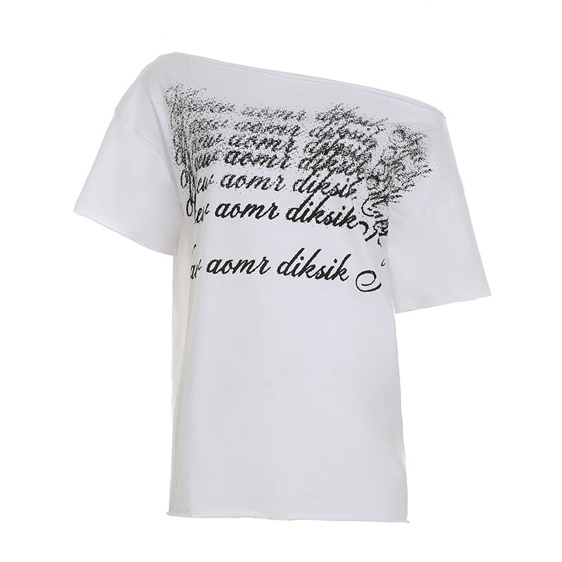 Dame T-shirt med fashionable V-udskæring og glitrende strass kors Skovae