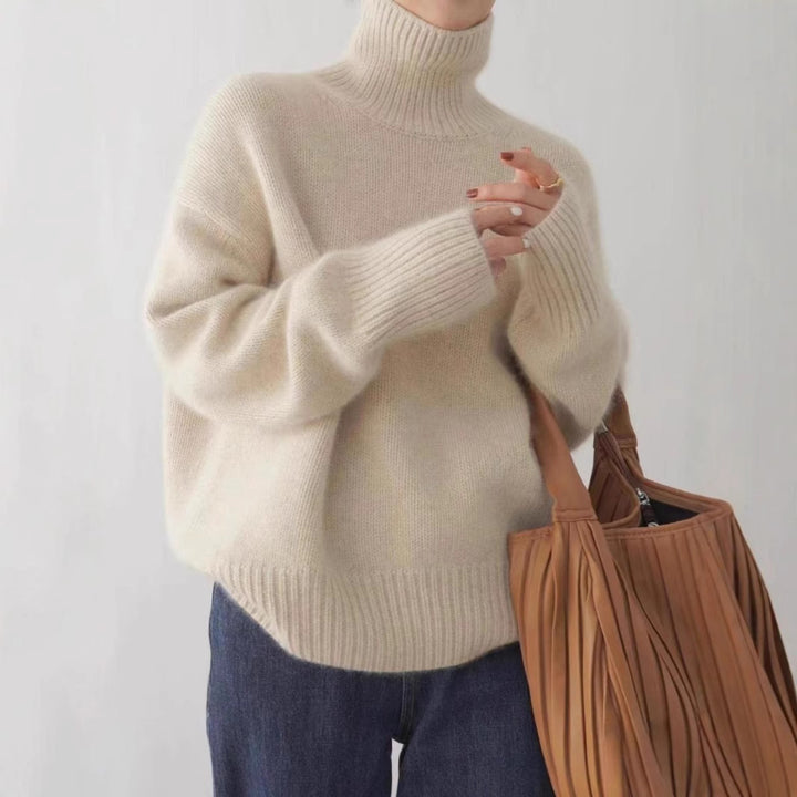 Dame designer turtleneck sweater lavet af høj kvalitet uld Stilla