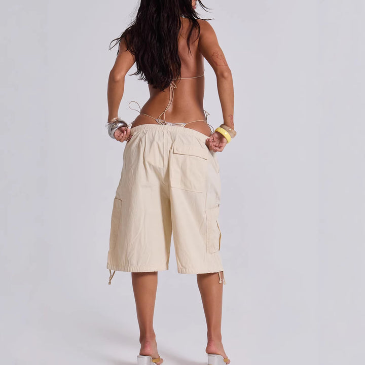 Dame afslappede korte Cargo-shorts med justerbar talje og praktiske lommer Skovae