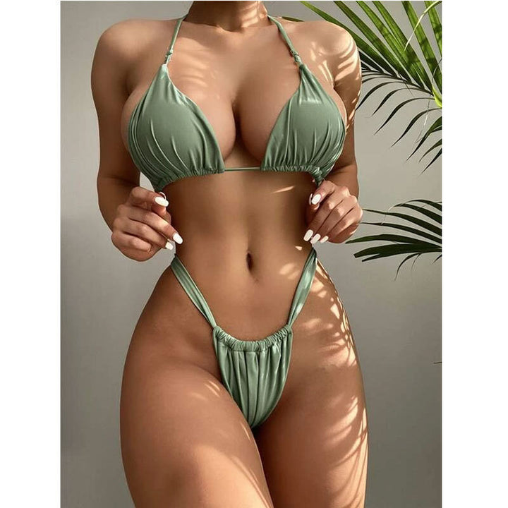 Dame Triangel-Bikini med høj benudskæring Skovae