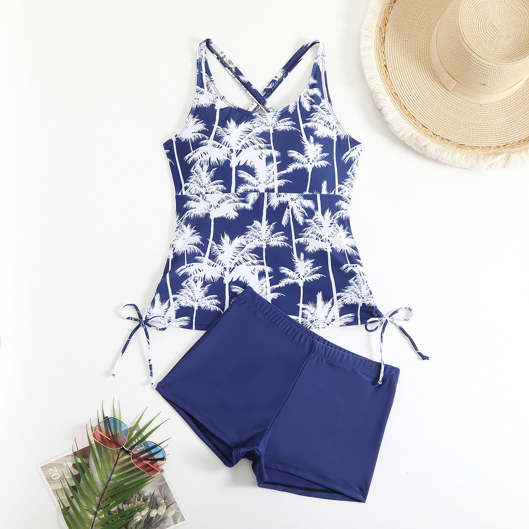 Damer Tankini-overdel med sporty shorts Skovae