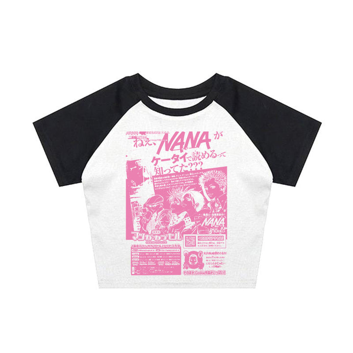 Dame Crop-Top med kreativ grafisk tryk Skovae