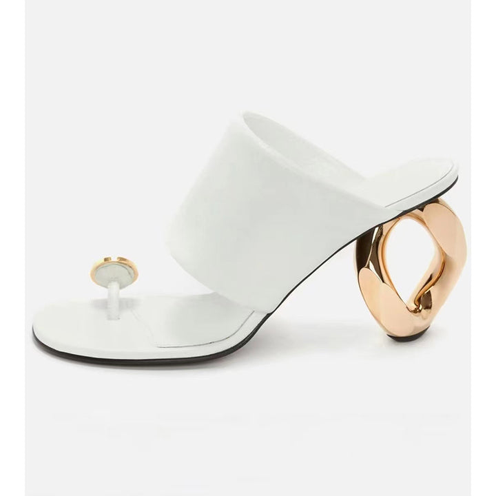 Femme Fashion-Forward Slide Mules med skulpturelt hældesign Stilla
