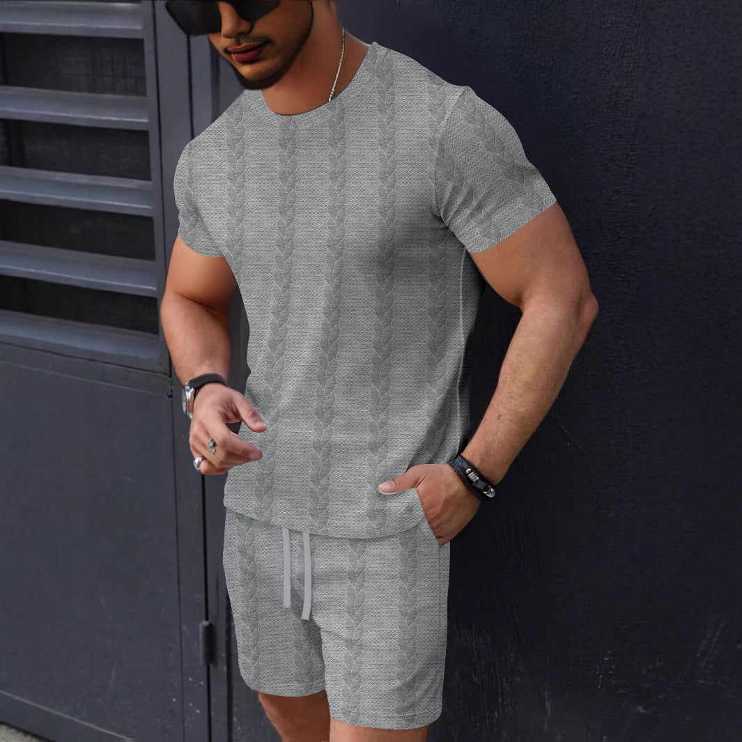 Herre sporty kortærmet T-shirt og shorts sæt Stilla