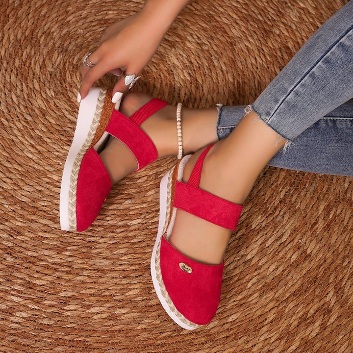 Dame Wedge-sandaler med elastisk remdesign og komfortabelt fodseng Stilla