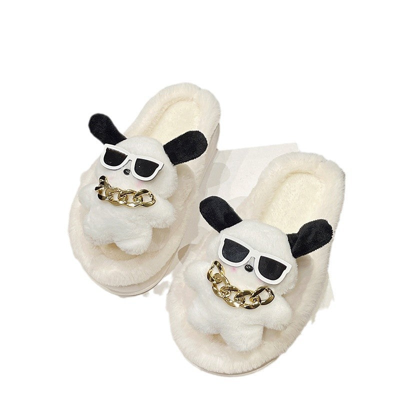 Dame pantoletten med legende panda-design og blød polstring Stilla