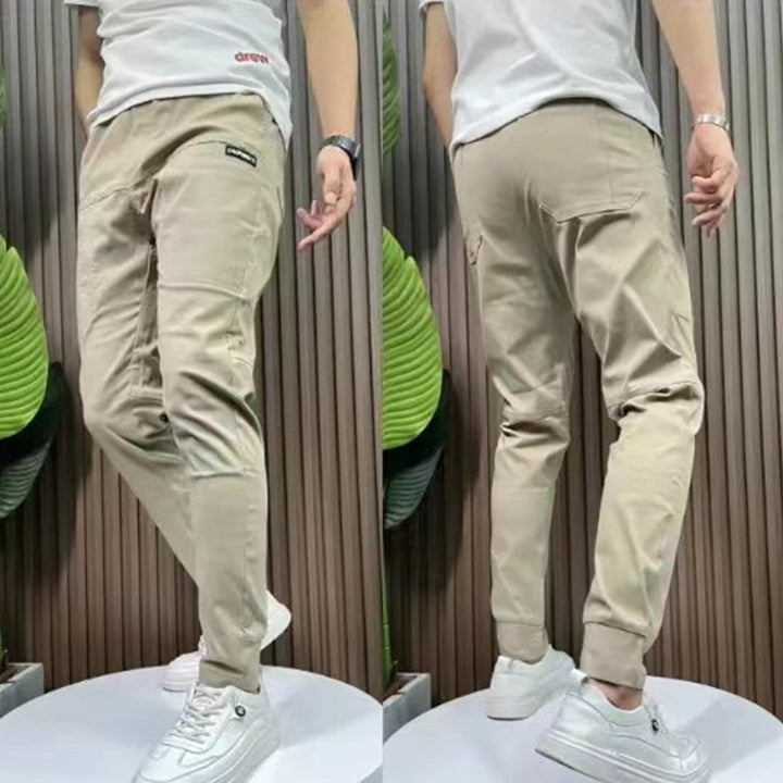 Herren nan sporty Cargojoggerbukser med elastisk talje, snøre og konisk benafslutning Skovae