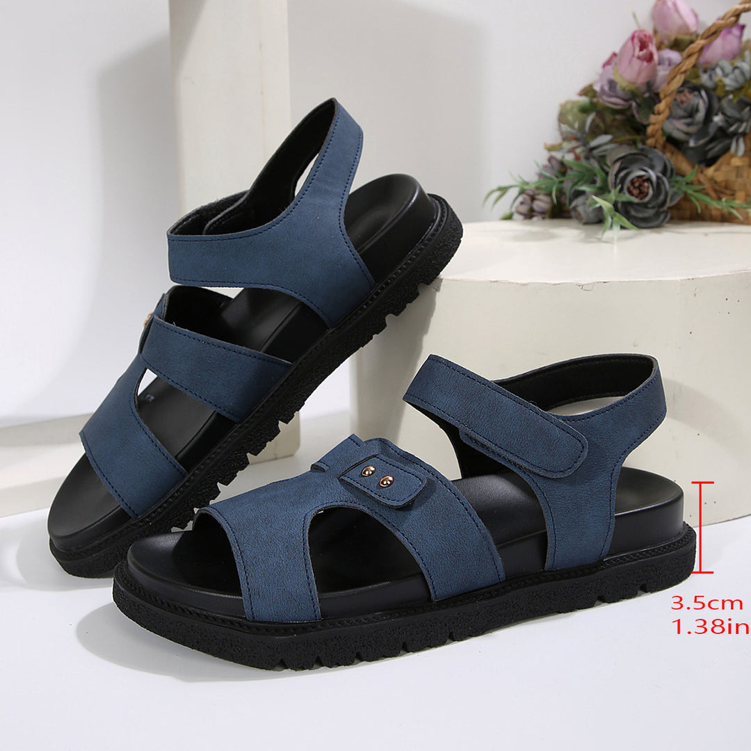Dame Komfortable Velcro Sandaletter med ergonomisk Sål Stilla