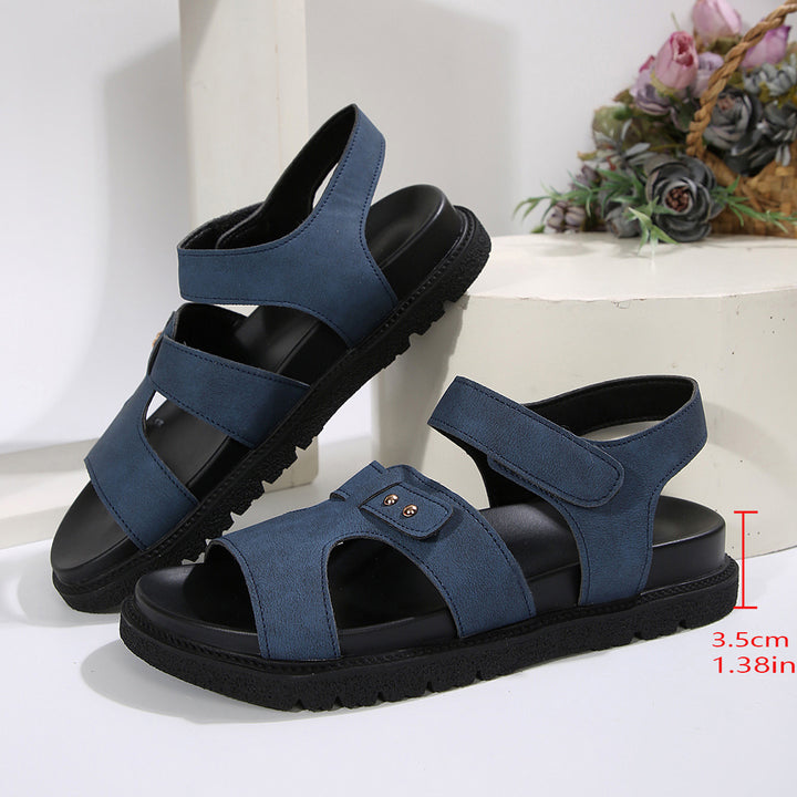 Dame Komfortable Velcro Sandaletter med ergonomisk Sål Stilla
