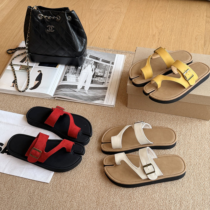 Femme Casual Tå Sløjfe Slide Sandaler med justerbar Rem Stilla