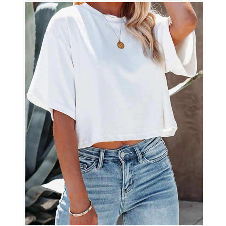 Dame afslappet Crop-Top lavet af kvalitetsbomuld Stilla