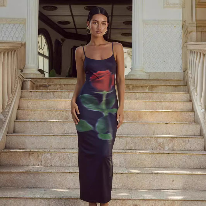 Femme Floral Print Bodycon Kjole Stilla