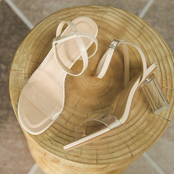 Dame Gennemsigtige Riemchen-sandaler med elegant blokhæl Stilla