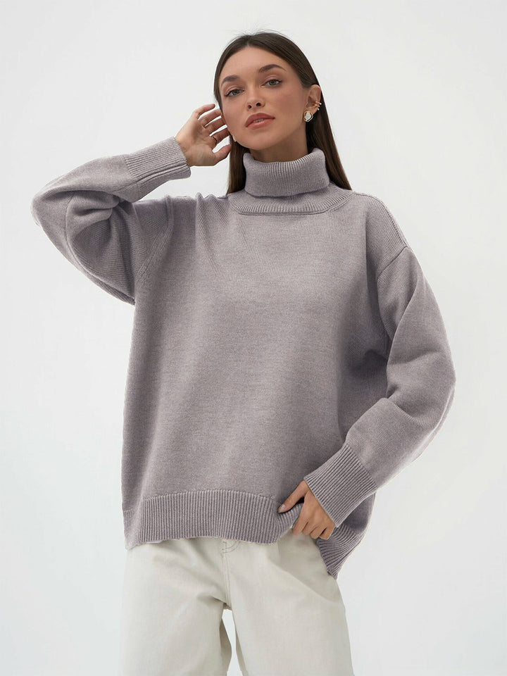 Dame Oversized Pullover med højstående krave Stilla