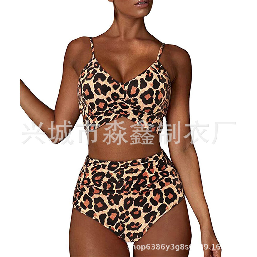 Dame Crop-Top bikini sæt med flettet design Skovae