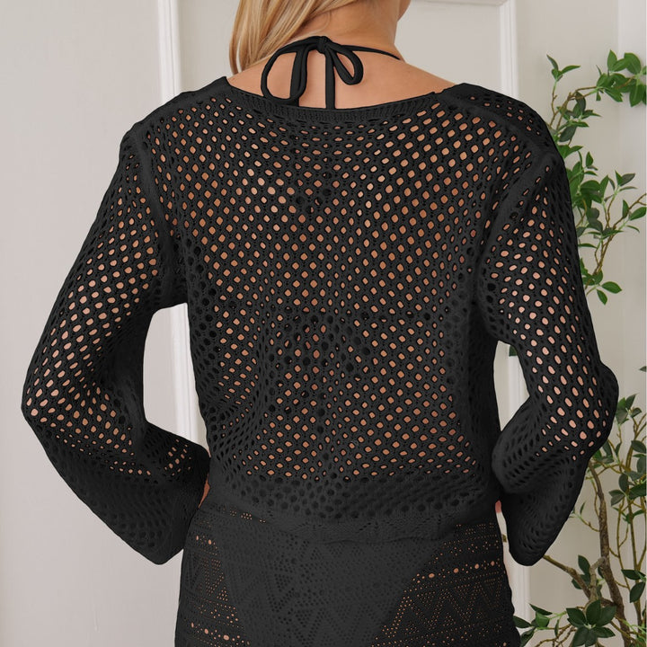 Femme Hæklet Åben Foran Strand Cardigan Stilla