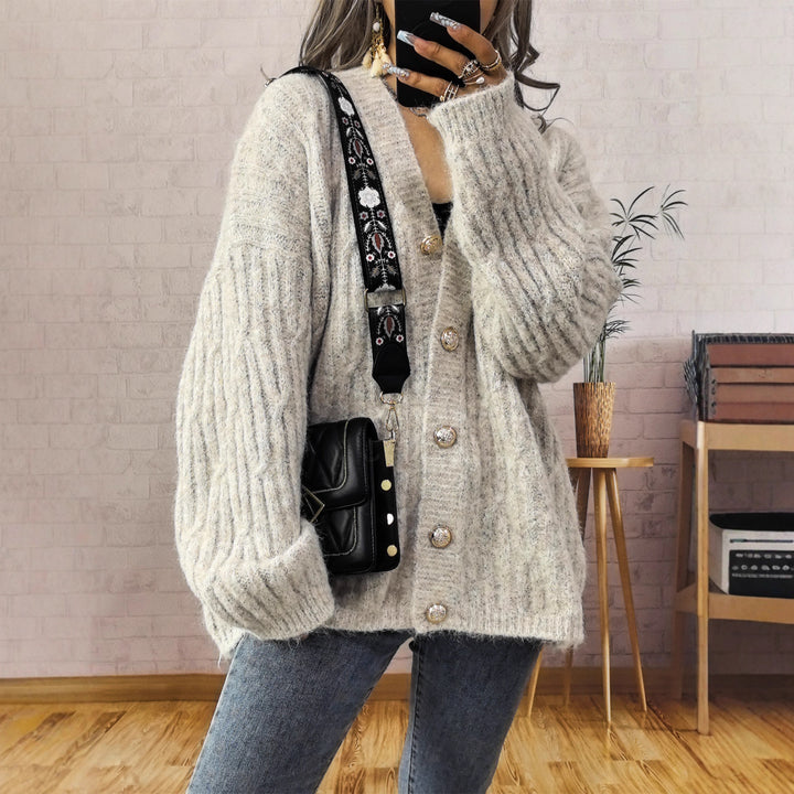Kvindernes komfortable cardigan med knapdetaljer Stilla