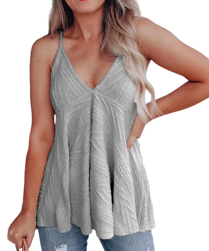 Dame Fritid Strik V-Udskæring Tanktop Stilla