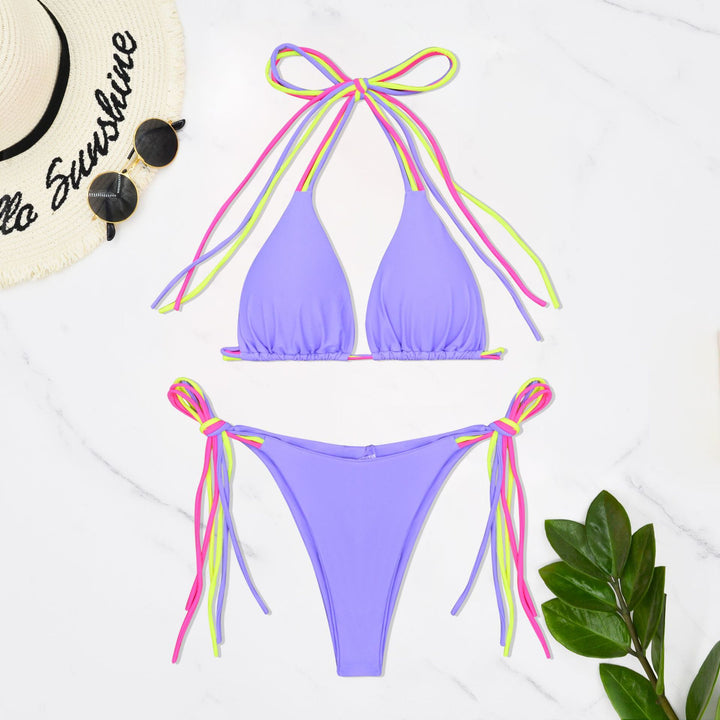 Dame Triangel-Bikini-Sæt med justerbare snore detaljer og smart design Stilla