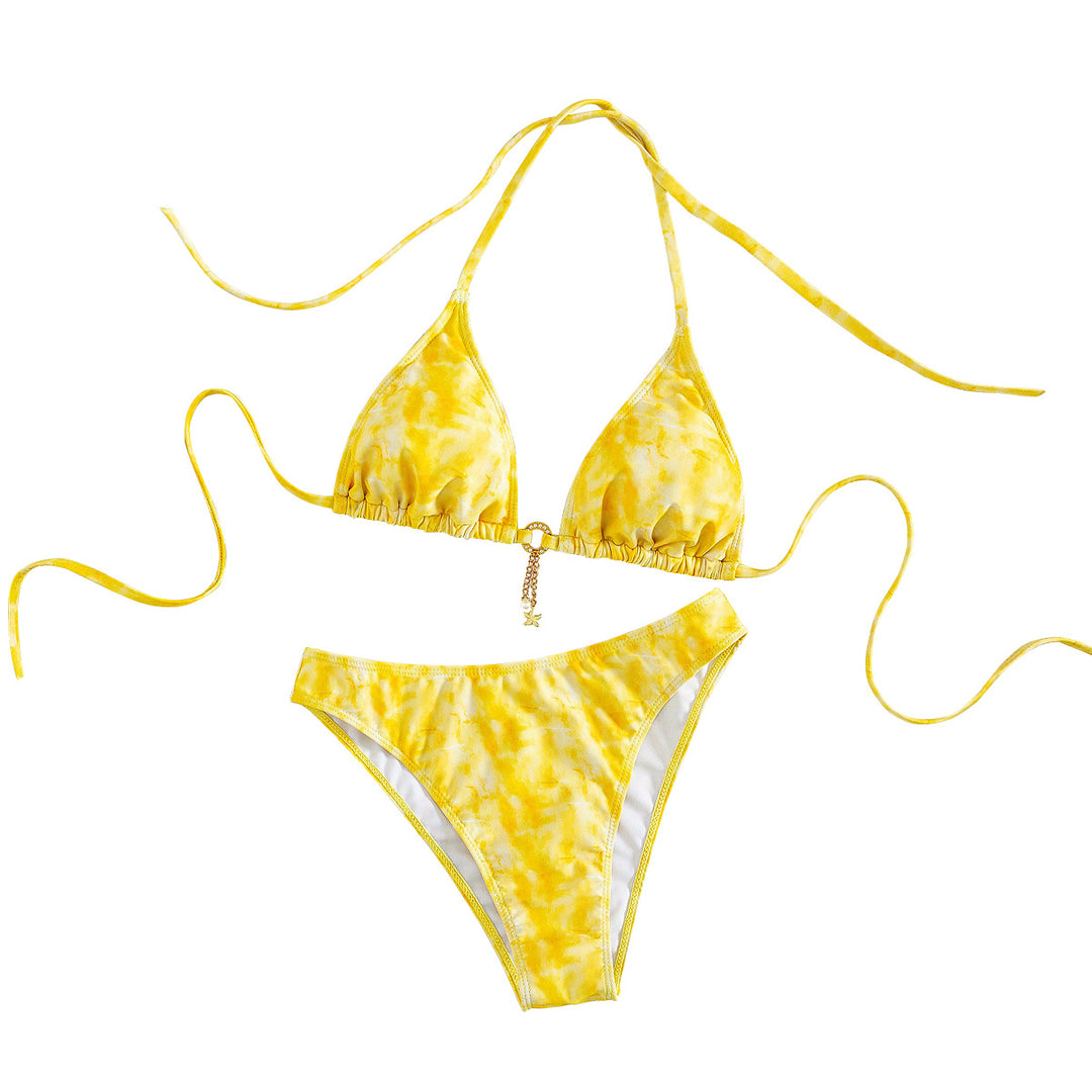 Dame Triangel-Bikini med rynker og moderigtig detalje Skovae