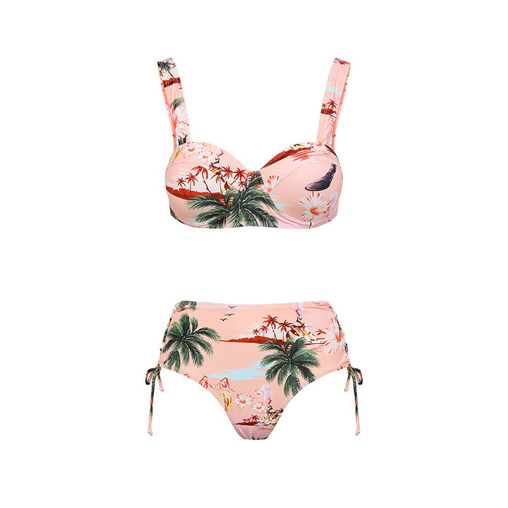 Dame Bikiniset med kvalitets blomsterprint og justerbare stropper Skovae
