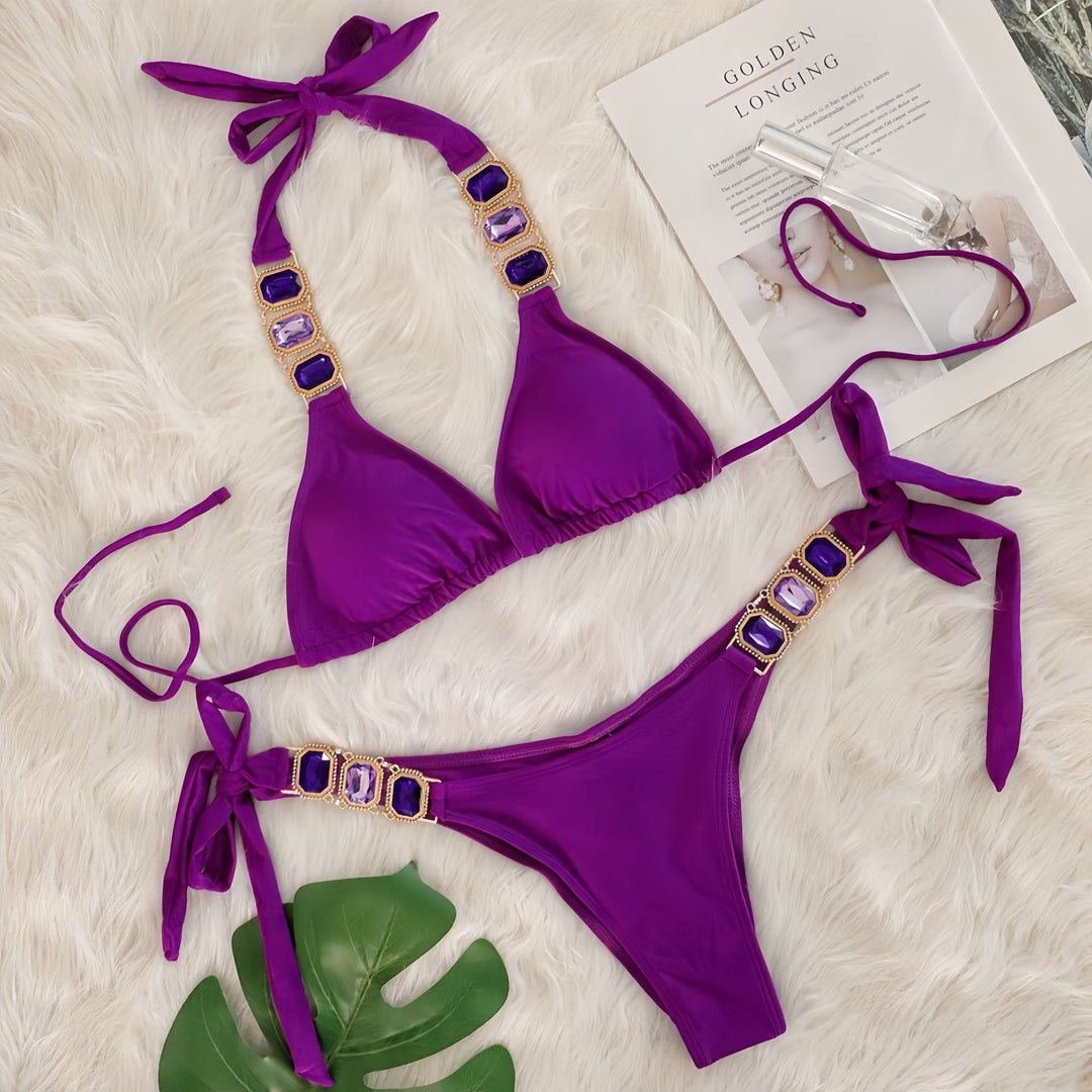Dame Ornate Triangle Bikini Sæt Stilla