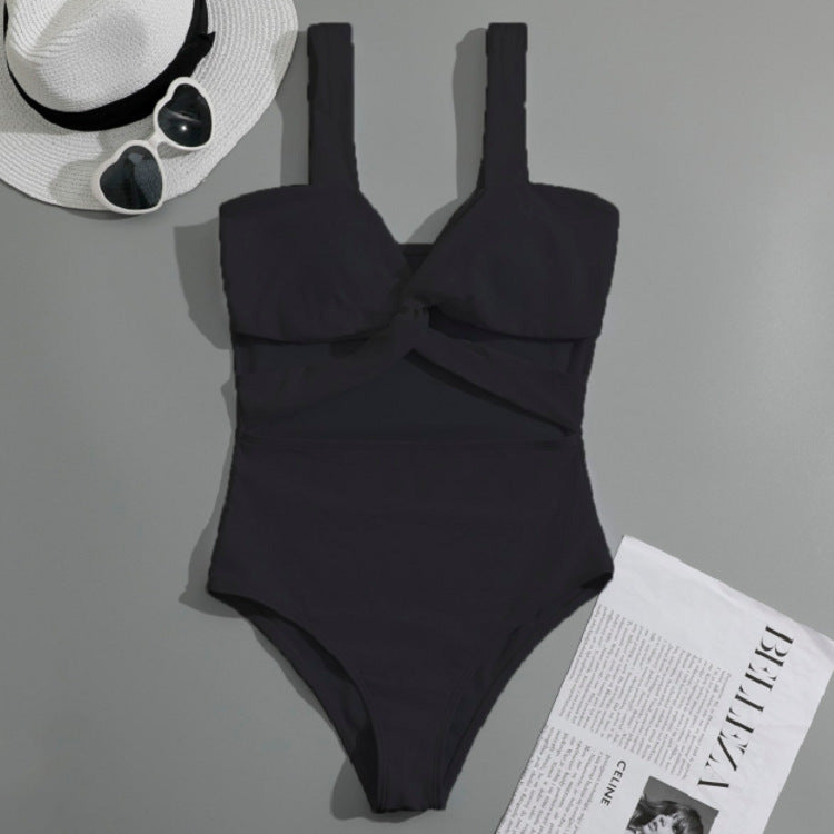 Dame one-piece badedragt med elegante volants detaljer Skovae