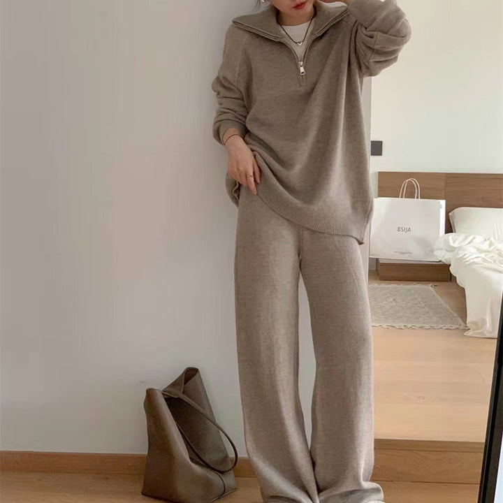Femme Cozy Halv-Zip Lounge Sæt Stilla