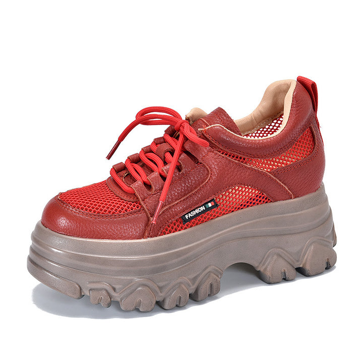 Dame Sporty Sneakers med luftig mesh-overflade og robust plateau Stilla