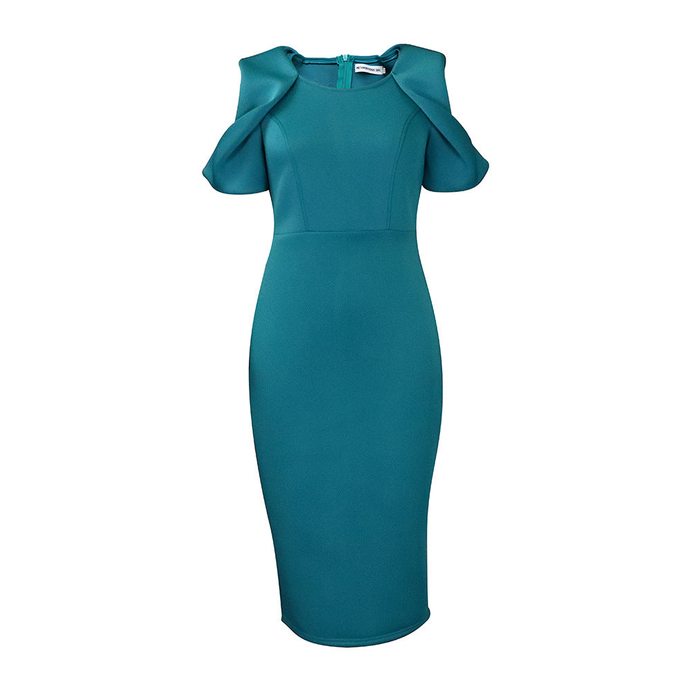 Dame Bodycon Kjole med strukturerede Puffærmer og elegant Design Stilla