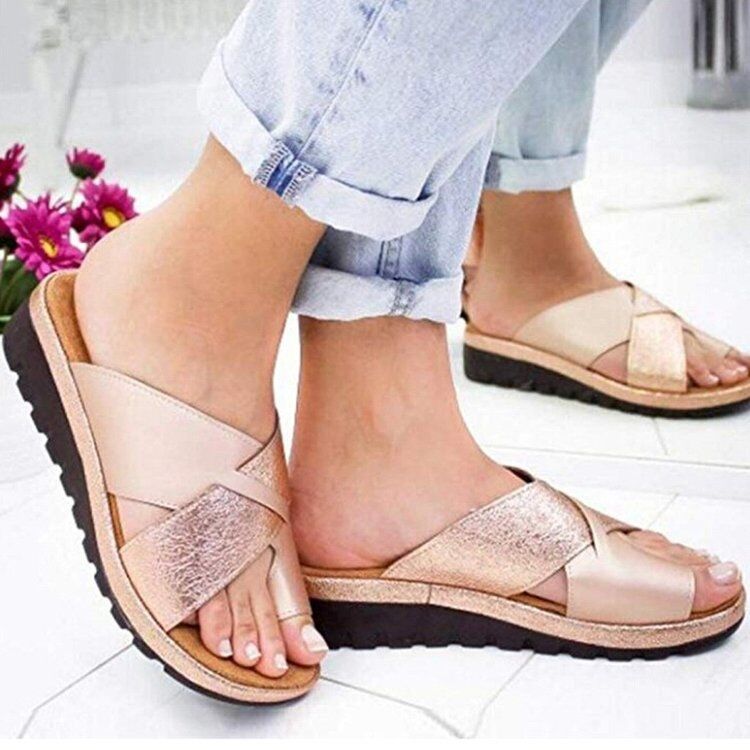 Dame moderigtige slippers med glitrende accenter og skridsikker sål Stilla