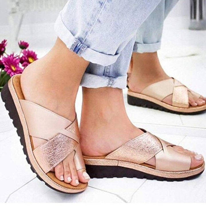 Dame moderigtige slippers med glitrende accenter og skridsikker sål Stilla