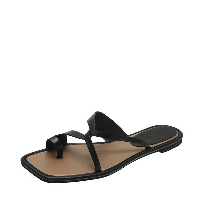 Dame slide-sandaler med moderne krydsriemedesign og komfortabel fodseng Stilla