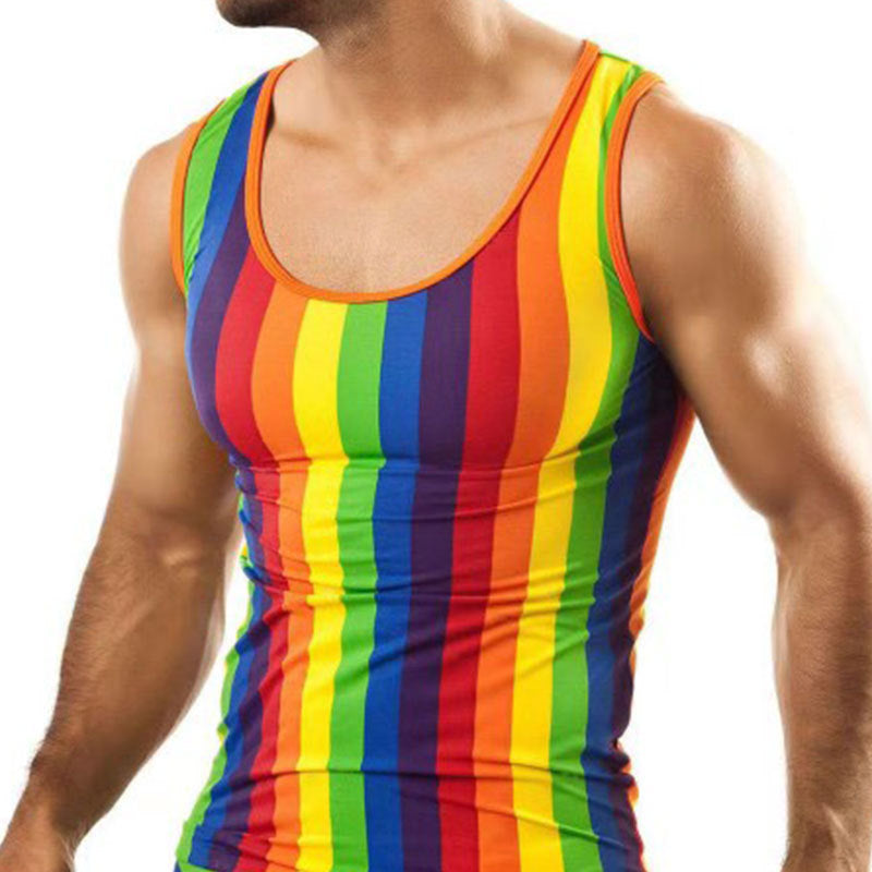 Herren nan figursyet rundhalset tanktop i strækjersey med kropsnær pasform Skovae