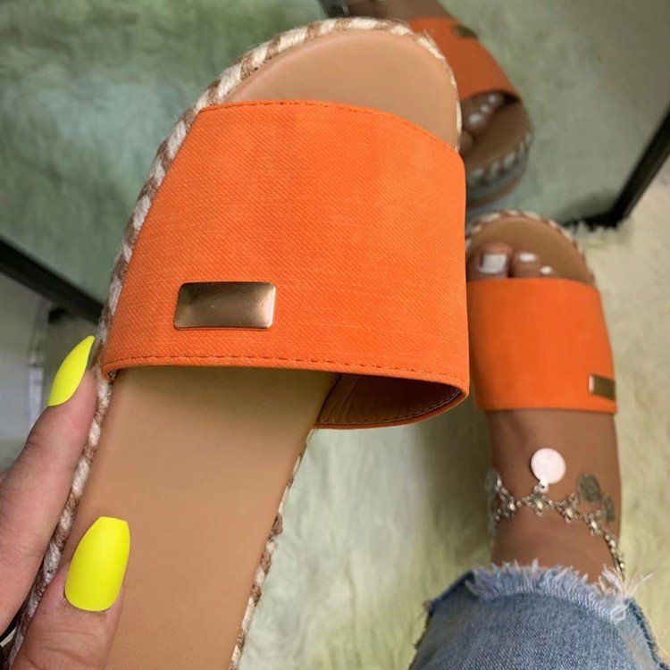 Dame Plateau-Sandaler med trendy Bast-design Stilla