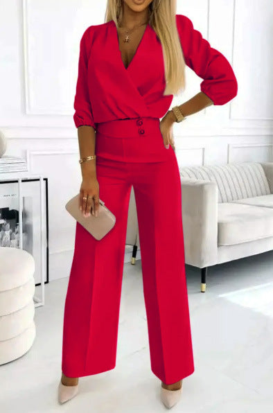 Kvinderne elegante jumpsuit med indviklet top og højtaljede ben Stilla
