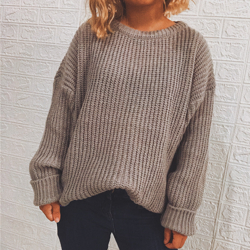 Kvinder chunky strikket sweater med oversize pasform og afslappede ærmer Stilla