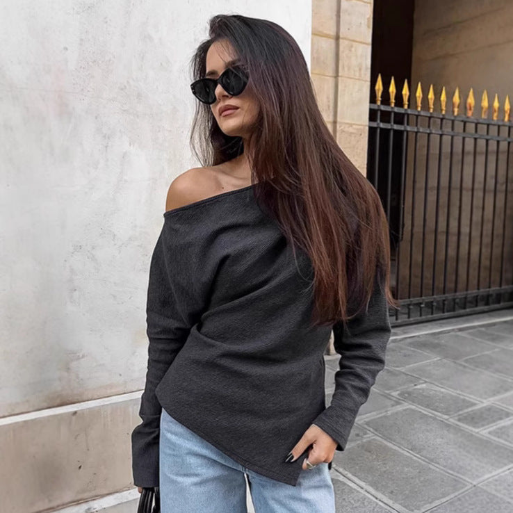 Damer Asymmetrisk Off-Shoulder-Skjorte med lange ærmer og stilfuld snit Stilla