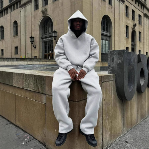 Herre Oversized Hoodie-sæt med moderne design og komfortabel pasform Stilla